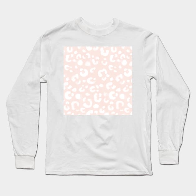 Blush Handmade Leopard Texture Long Sleeve T-Shirt by Carolina Díaz